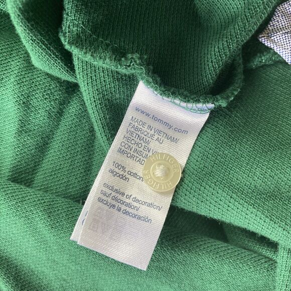 Tommy Hilfiger Polo Shirt Sz L Mens Emerald Green Blue Custom-Fit Casual Work - Picture 4 of 5